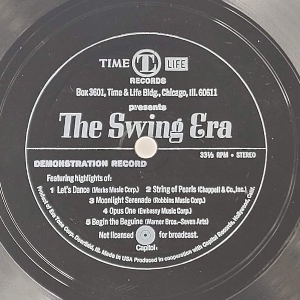 Eva Tone Flexi-Disc Time Life Promo The Swing Era 7" Demo 33 RPM